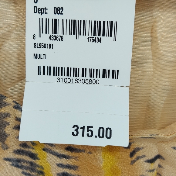 SIENNA MILLER twenty8twelve midi DRESS ochre designer print size 6 100% silk - Picture 3 of 7